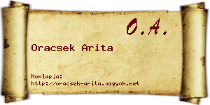 Oracsek Arita névjegykártya